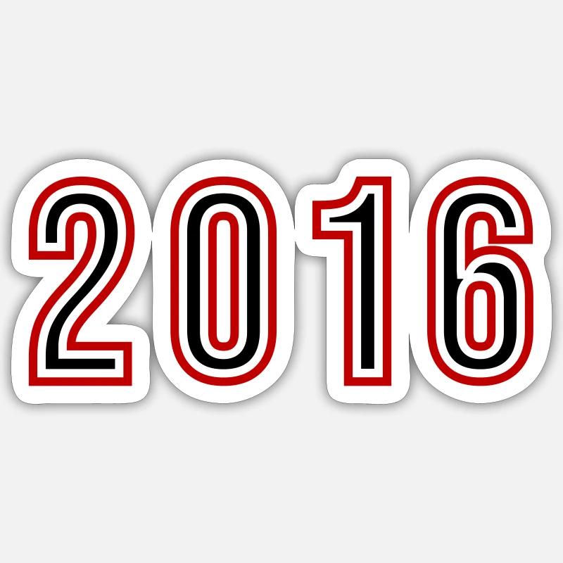 2016 Year Number - Sticker size S (10 x 10 cm) - white matte