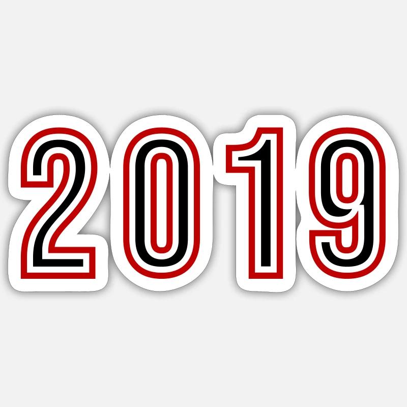 2019 Year Number - Sticker size S (10 x 10 cm) - white matte