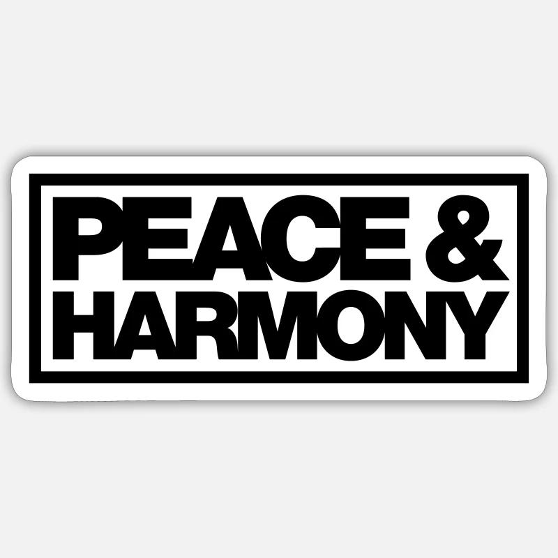 Typo Peace Harmony Kontur 1C Sticker Größe S (10 x 10 cm)