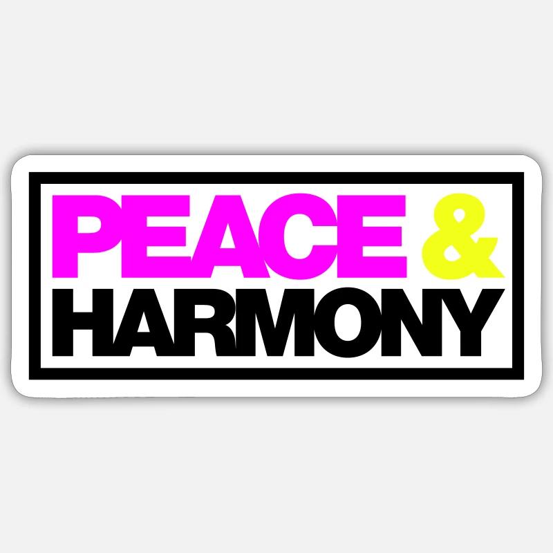 Typo Peace Harmony Contour 3C Sticker size S (10 x 10 cm)