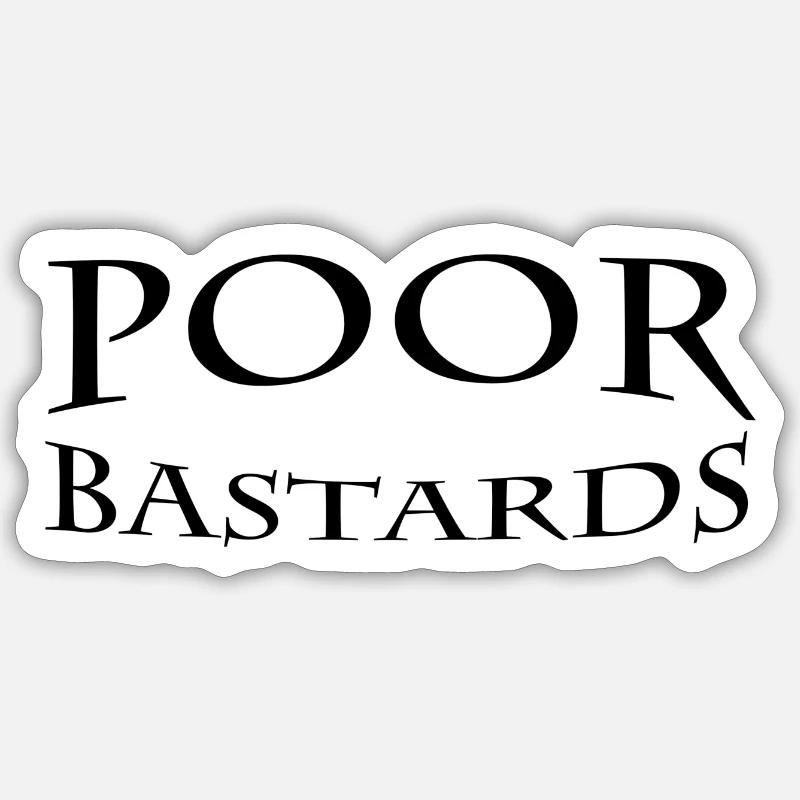 Pauvres - Sticker taille S (10 x 10 cm) - blanc mat