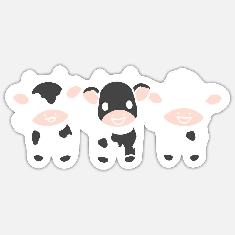 Kuh - Sticker Größe S (10 x 10 cm) - Mattweiß
