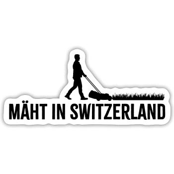 Mäht in Switzerland - Sticker Größe S (10 x 10 cm) - Mattweiß - Vorne