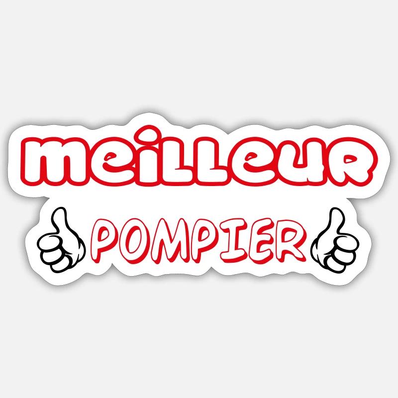 MEILLEUR POMPIER - Sticker taille S (10 x 10 cm) - blanc mat