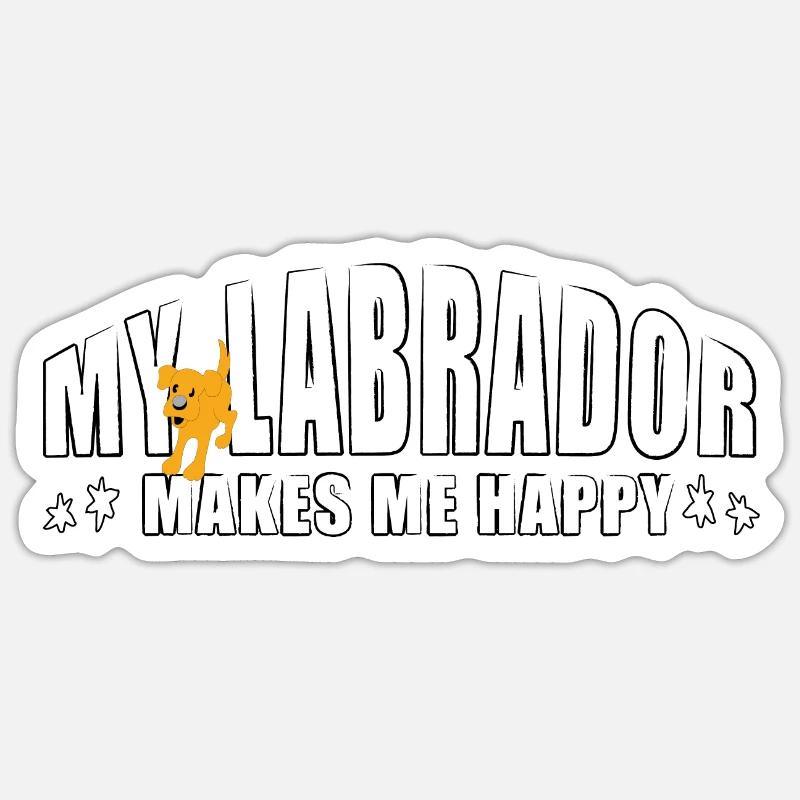 MON LABRADOR me rend heureuse Sticker taille S (10 x 10 cm)
