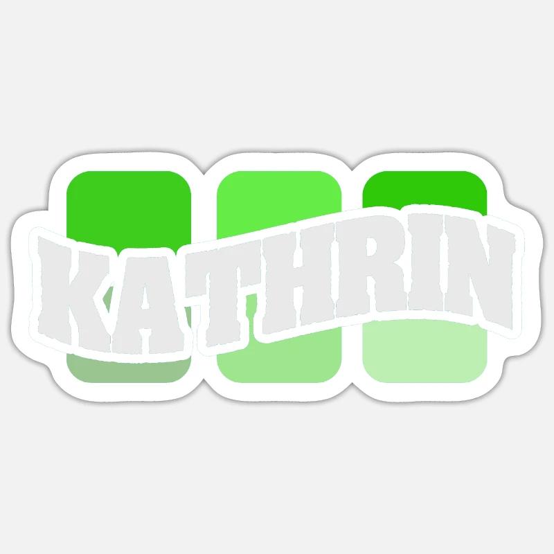 Name Kathrin - Sticker size S (10 x 10 cm) - white matte