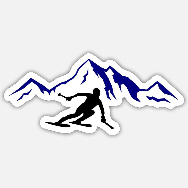 Ski Mountains 02 - Sticker size S (10 x 10 cm) - white matte