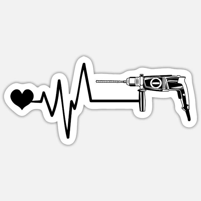 Perceuse Pulse Love Sticker taille S (10 x 10 cm)