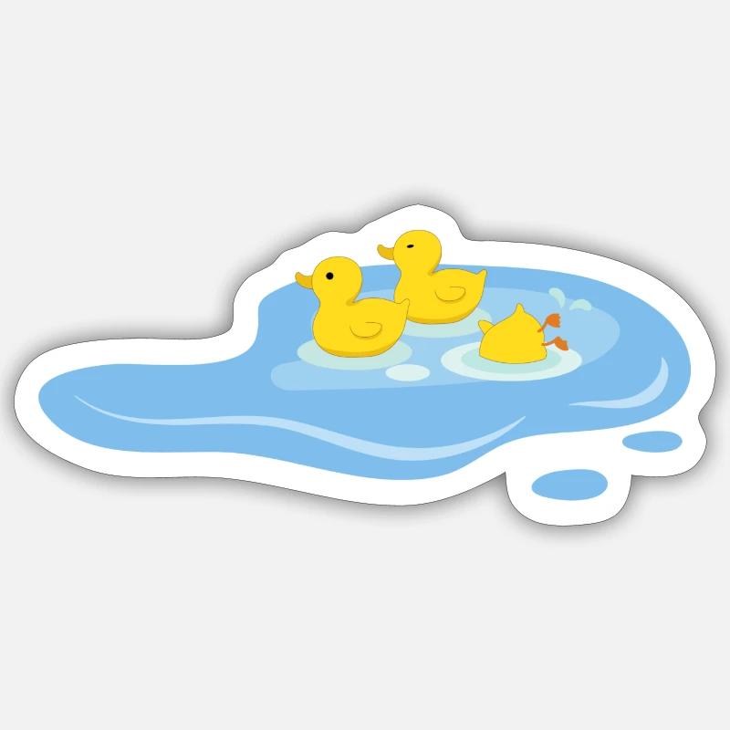 Ducks in a pond Sticker size S (10 x 10 cm)