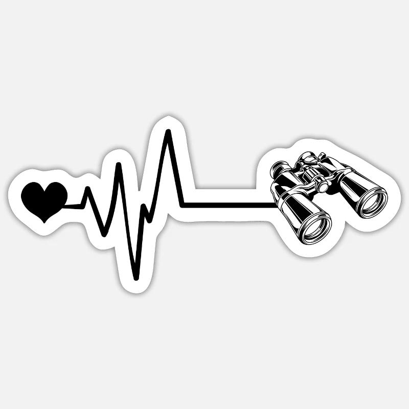 Binoculars Pulse Love - Sticker size S (10 x 10 cm) - white matte