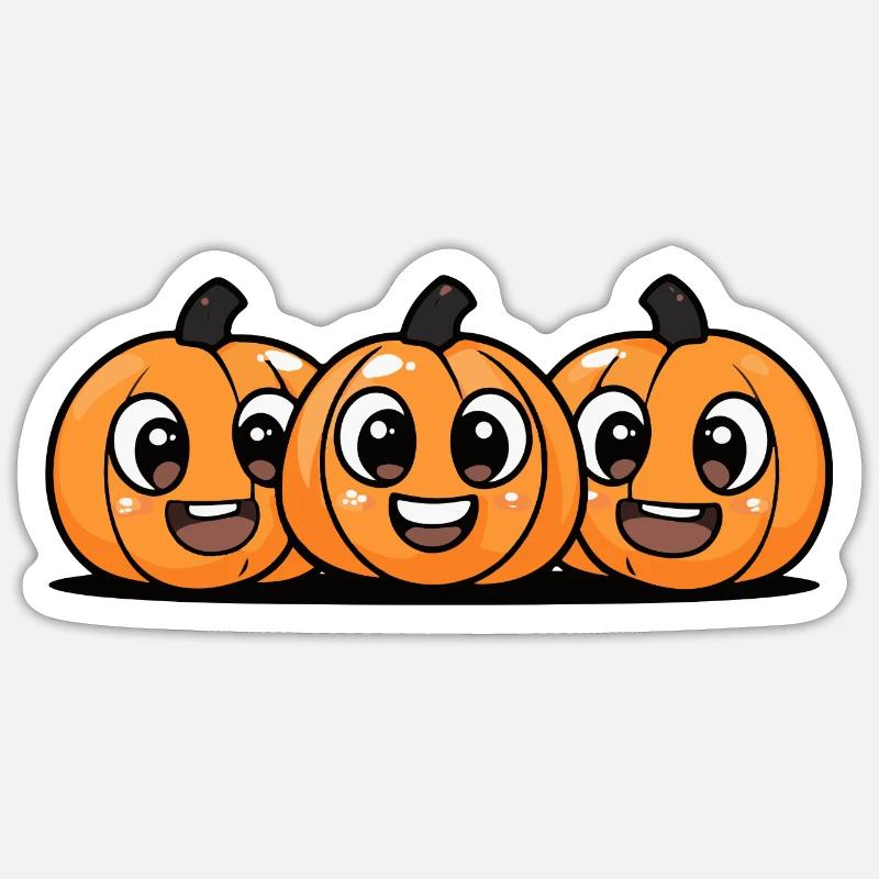 Pumpkin Halloween Cute Comic - Sticker size S (10 x 10 cm) - white matte