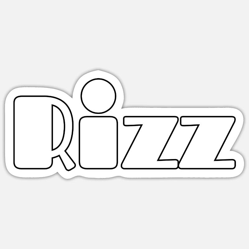 Design moderne Rizz - Sticker taille S (10 x 10 cm) - blanc mat
