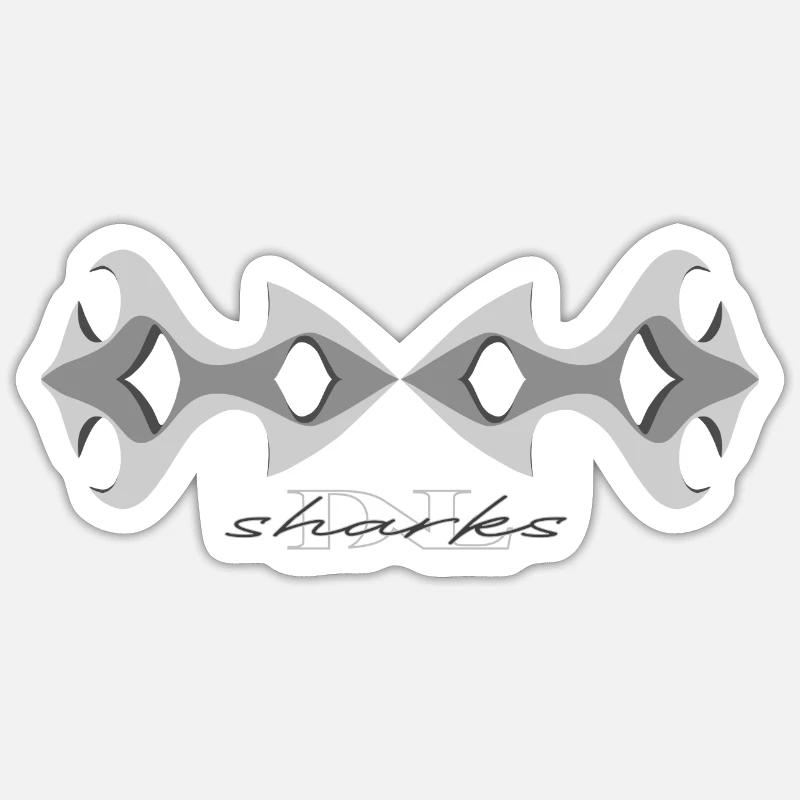 Grrrr.... Requins - Sticker taille S (10 x 10 cm) - blanc mat