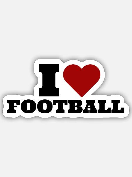 I LOVE FOOTBALL - Sticker Größe S (10 x 10 cm) - Mattweiß