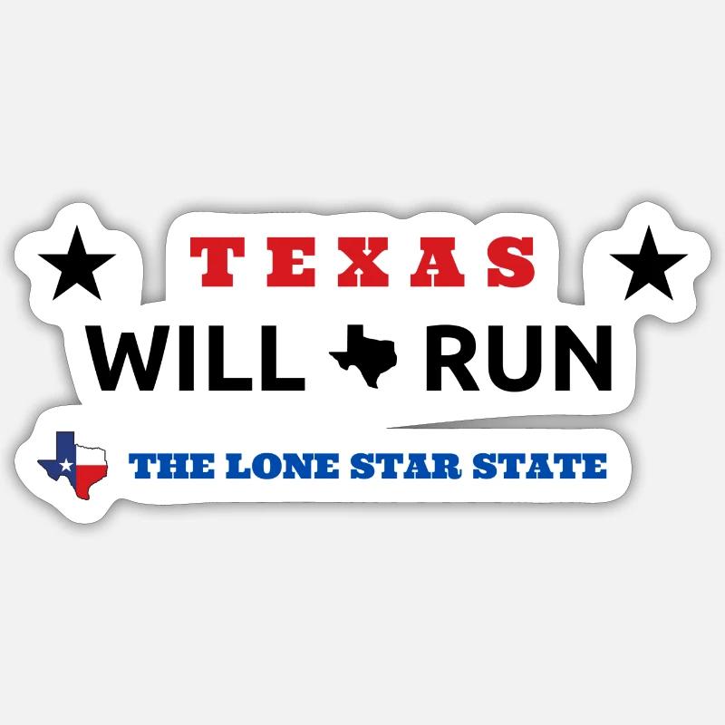 Plaque TEXAS - Sticker taille S (10 x 10 cm) - blanc mat