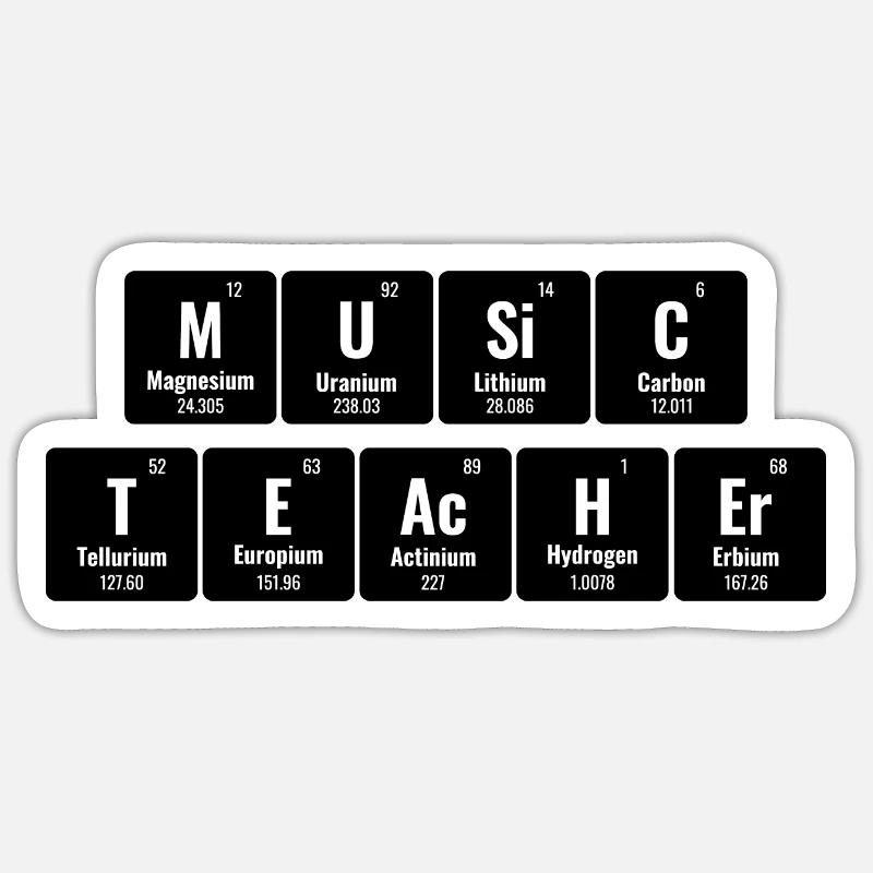 Periodisches System der Elemente Musiklehrer Klasse M Sticker Größe S (10 x 10 cm)