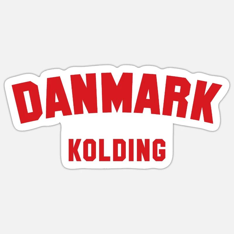 KOLDING Danemark Dänemark - Sticker taille S (10 x 10 cm) - blanc mat
