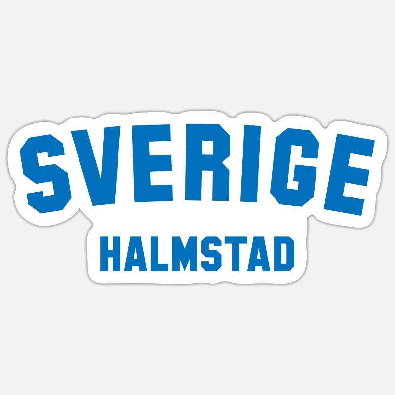 HALMSTAD Suède Schweden - Sticker taille S (10 x 10 cm) - blanc mat