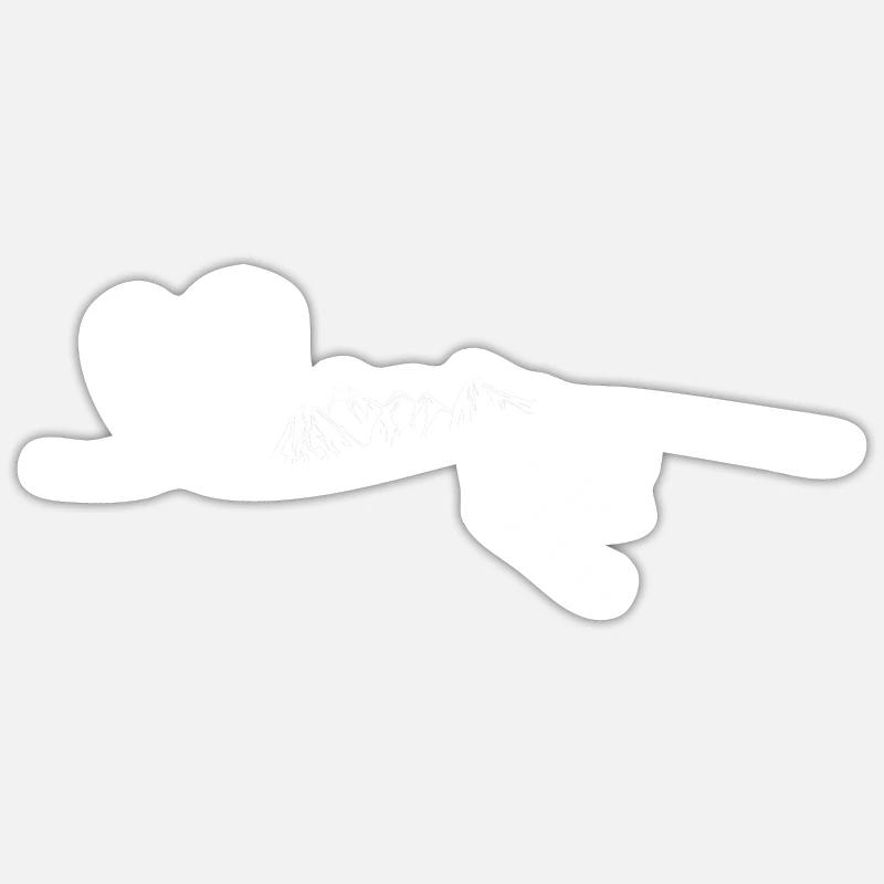 Skiing - Sticker size S (10 x 10 cm) - white matte