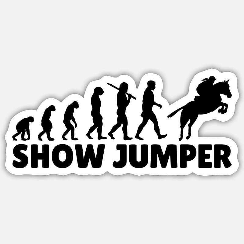 Evolution Reiten Show Jumper - Sticker Größe S (10 x 10 cm) - Mattweiß