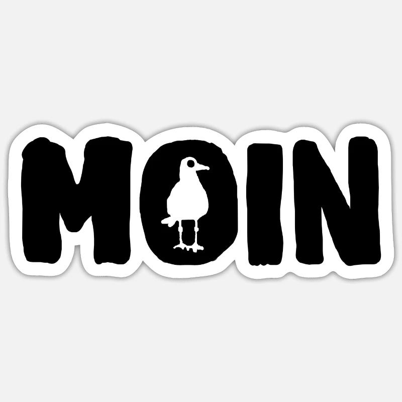 Moin mit Möwe Sticker Größe S (10 x 10 cm)