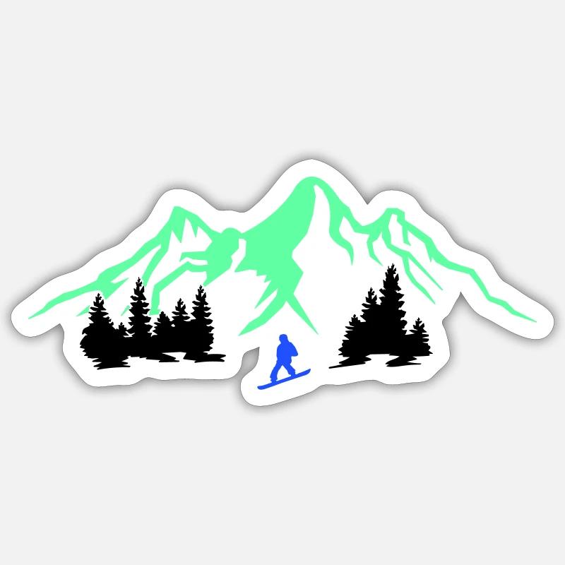 Snowboarding - Sticker Größe S (10 x 10 cm) - Mattweiß