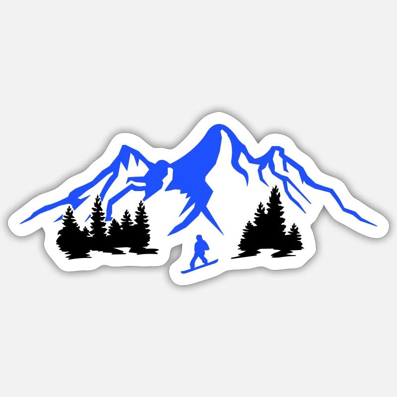 Planche à neige 2 - Sticker taille S (10 x 10 cm) - blanc mat