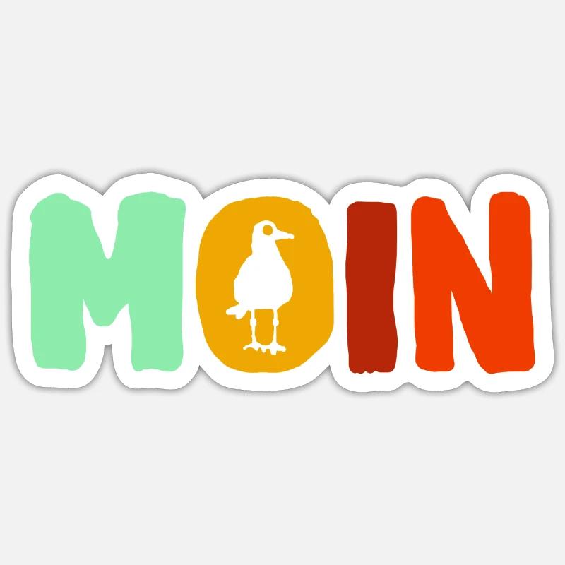 Möwe Moin love Sticker Größe S (10 x 10 cm)