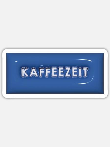 Kaffeezeit 1 - Sticker Größe S (10 x 10 cm) - Mattweiß