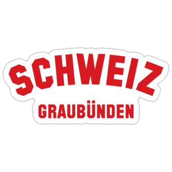 GRAUBÜNDEN Schweiz Switzerland - Sticker Größe S (10 x 10 cm) - Mattweiß - Vorne