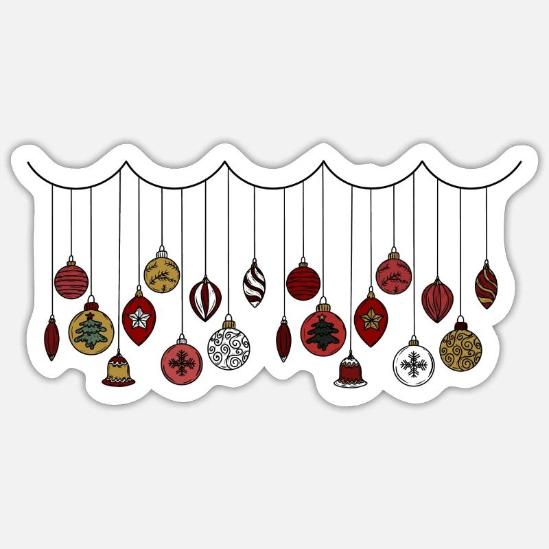 Guirlande de Noël - Sticker taille S (10 x 10 cm) - blanc mat