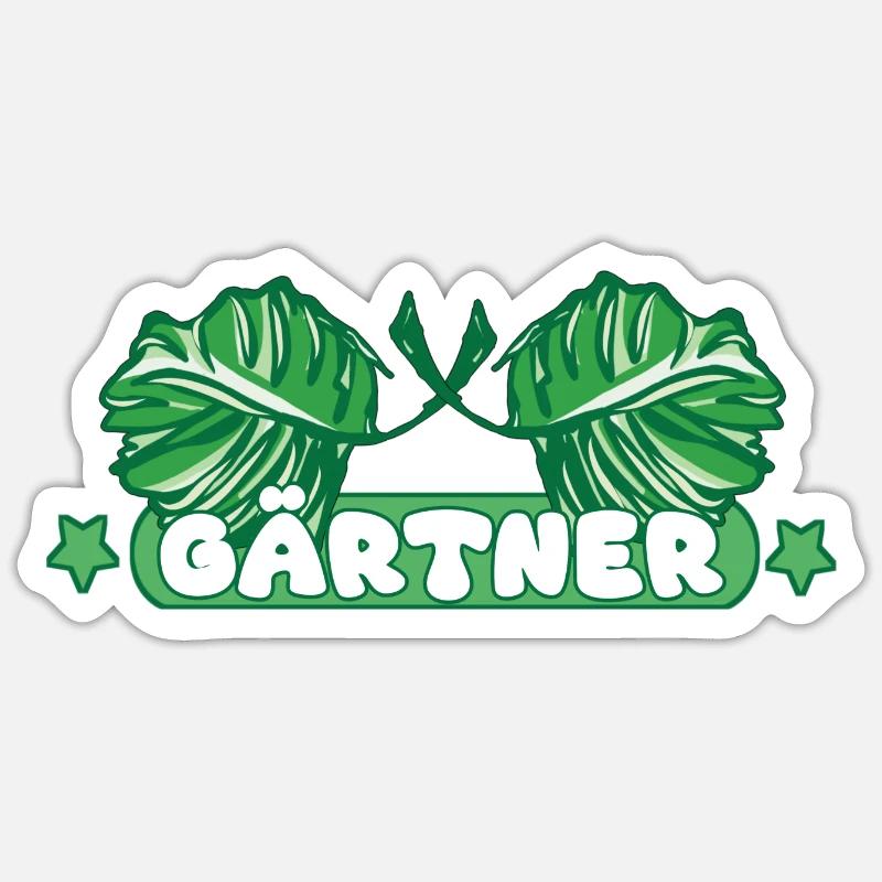 Jardinier - Sticker taille S (10 x 10 cm) - blanc mat