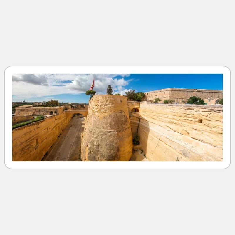 Valletta (il-Belt Valletta) massive fortification Sticker size S (10 x 10 cm)