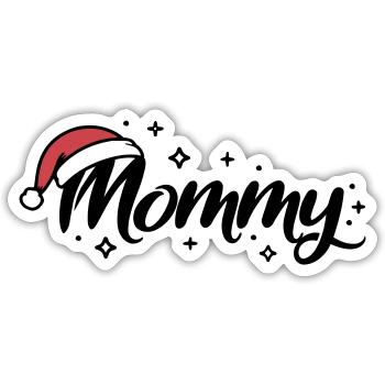 Weihnachtsmütze Mommy Mama - Sticker Größe S (10 x 10 cm) - Mattweiß - Vorne