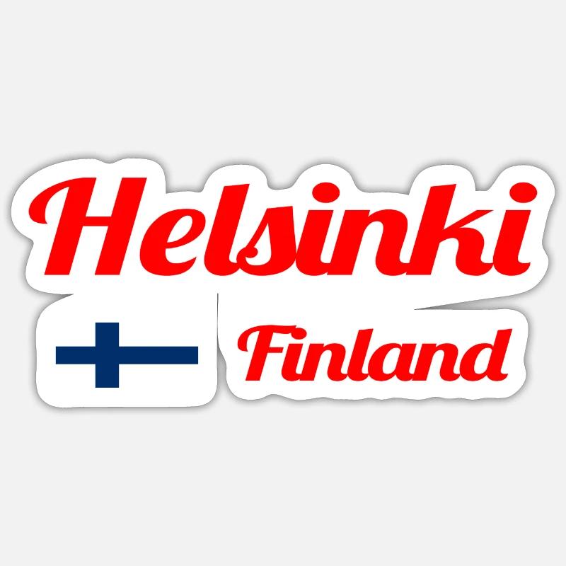 Helsinki, Finlande - Imprimés élégants - Sticker taille S (10 x 10 cm) - blanc mat