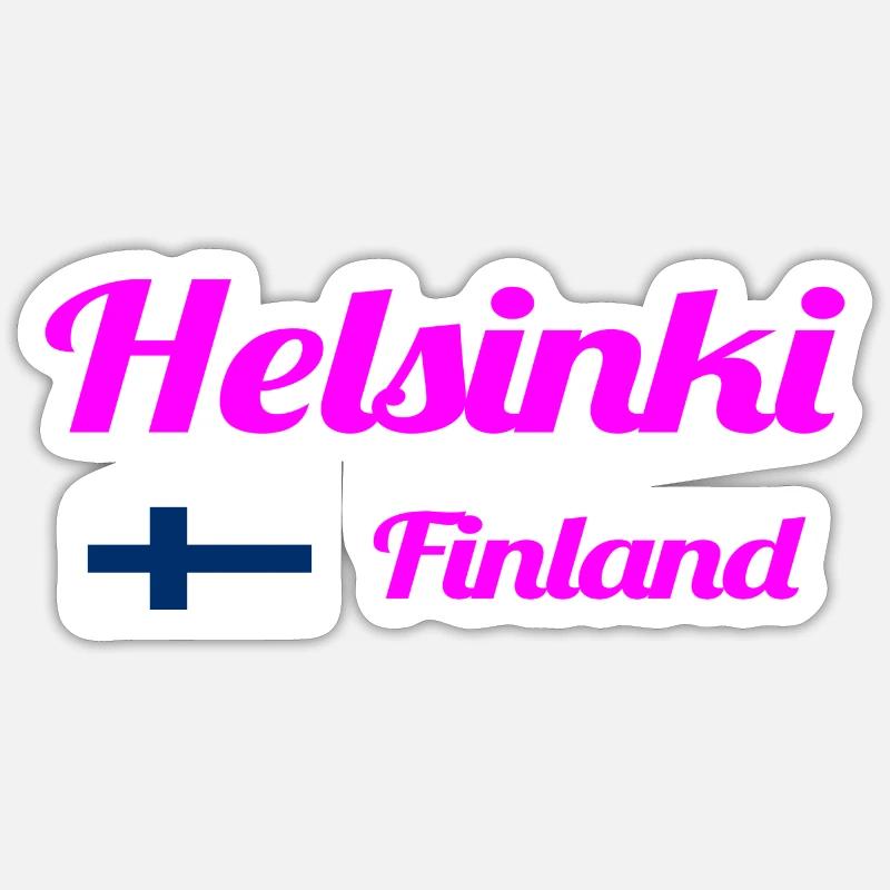 Helsinki, Finlande - Imprimés élégants - Sticker taille S (10 x 10 cm) - blanc mat