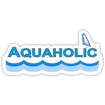 AQUAHOLIC - Sticker size S (10 x 10 cm) - white matte - Front