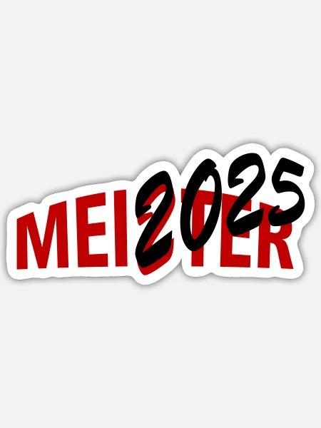 Meister 2025 Meisterschaft - Sticker Größe S (10 x 10 cm) - Mattweiß
