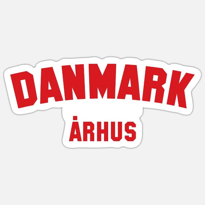 ARHUS Danmark Dänemark - Sticker størrelse S (10 x 10 cm) - mat hvid