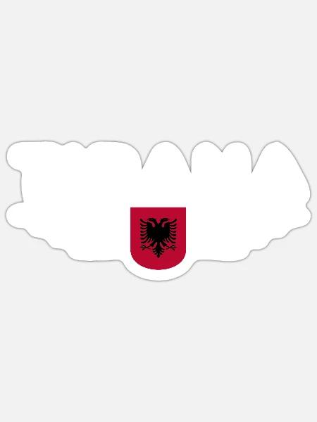 Tirana Design – Herz Albaniens - Sticker Größe S (10 x 10 cm) - Mattweiß
