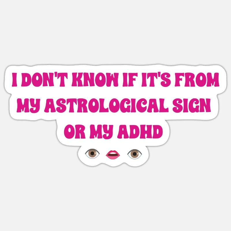Astro ADHS mädchenhaft - Sticker Größe S (10 x 10 cm) - Mattweiß