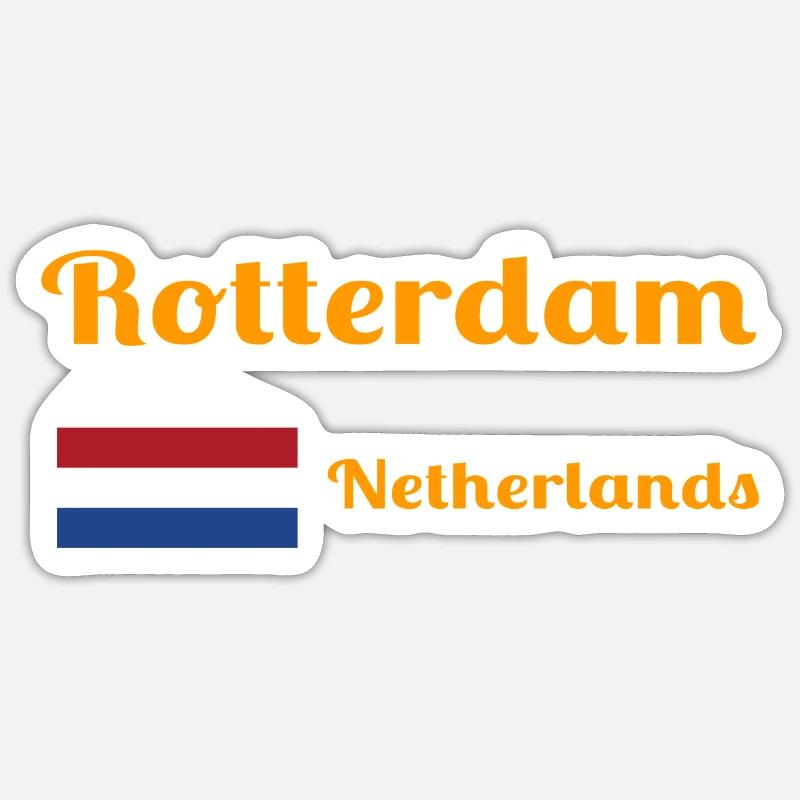 Rotterdam Netherlands- Stylish prints - Sticker size S (10 x 10 cm) - white matte