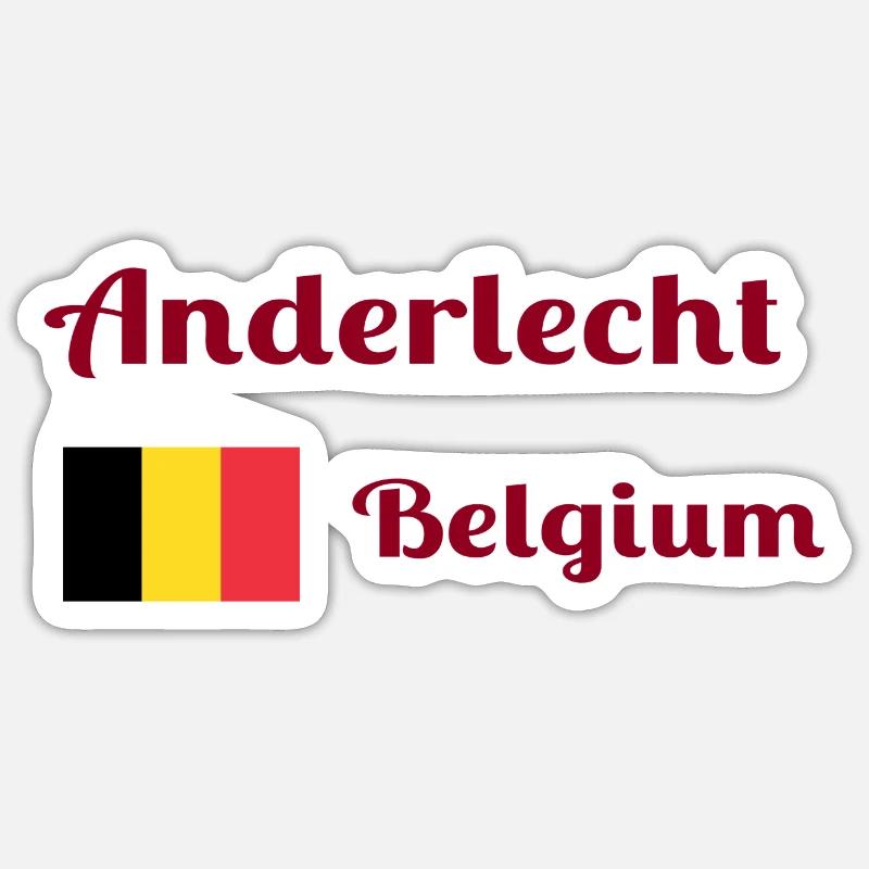 Anderlecht Belgien - Stilvolle Drucke - Sticker Größe S (10 x 10 cm) - Mattweiß