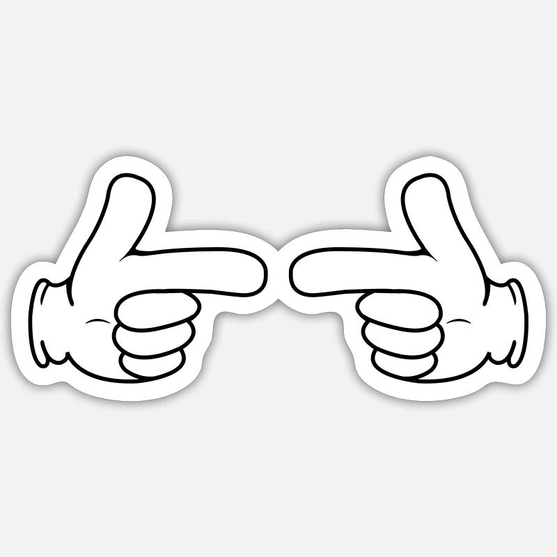 Index finger 2 - Sticker size S (10 x 10 cm) - white matte