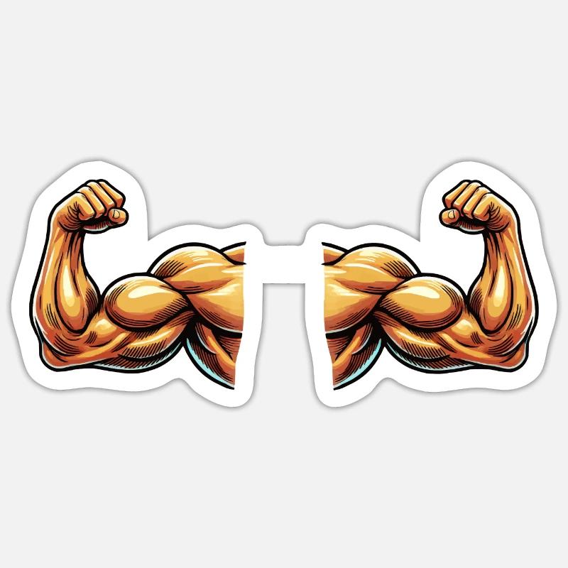 Biceps 2 - Sticker taille S (10 x 10 cm) - blanc mat