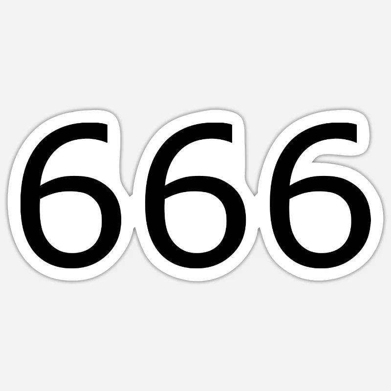 666 - Sticker Größe S (10 x 10 cm) - Mattweiß