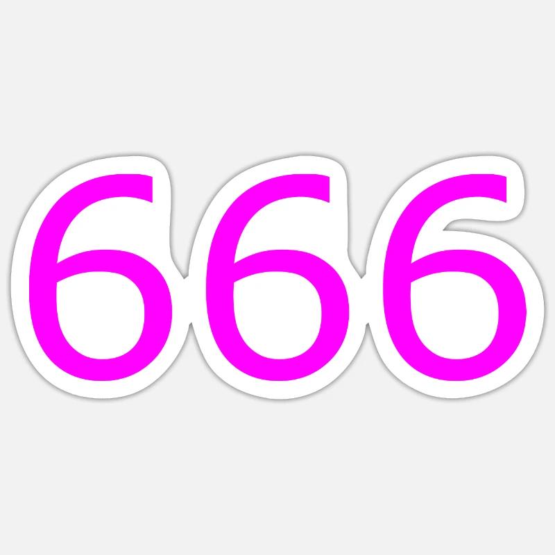 666 - Sticker Größe S (10 x 10 cm) - Mattweiß