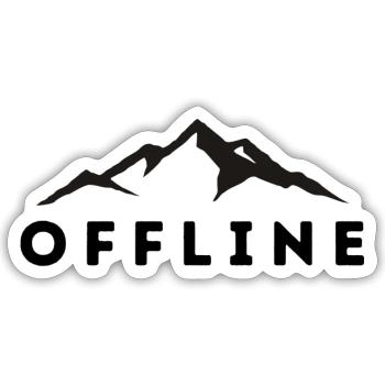 OFFLINE BERGE - Sticker Größe S (10 x 10 cm) - Mattweiß - Vorne