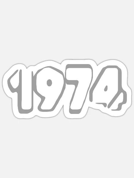 Geboren 1974 - Sticker Größe S (10 x 10 cm) - Mattweiß
