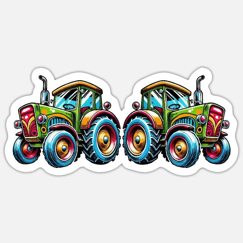 traktor 2 - Sticker Größe S (10 x 10 cm) - Mattweiß